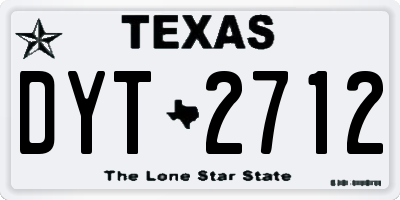 TX license plate DYT2712