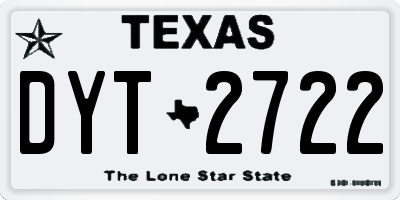 TX license plate DYT2722