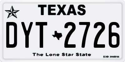 TX license plate DYT2726