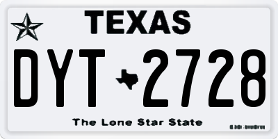 TX license plate DYT2728