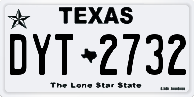 TX license plate DYT2732