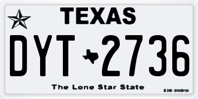 TX license plate DYT2736