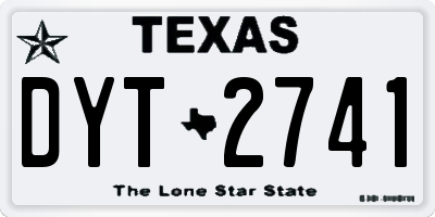 TX license plate DYT2741
