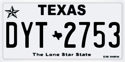 TX license plate DYT2753