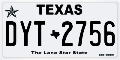 TX license plate DYT2756