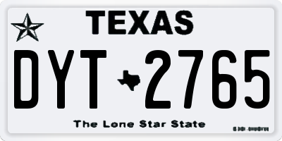 TX license plate DYT2765