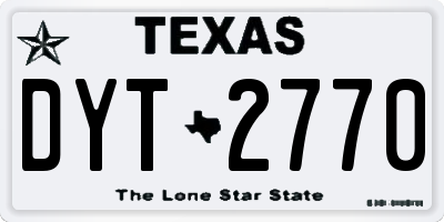 TX license plate DYT2770
