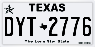 TX license plate DYT2776