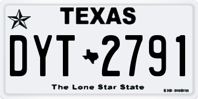 TX license plate DYT2791
