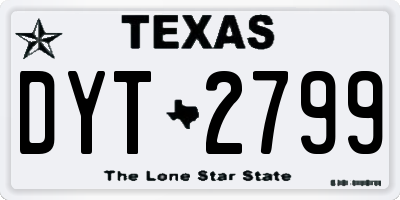 TX license plate DYT2799