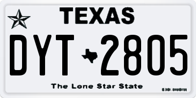 TX license plate DYT2805