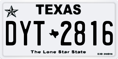 TX license plate DYT2816
