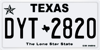 TX license plate DYT2820