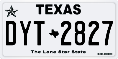 TX license plate DYT2827