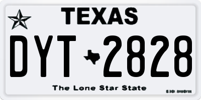 TX license plate DYT2828