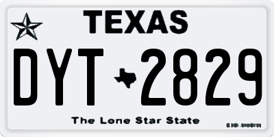 TX license plate DYT2829