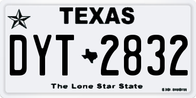 TX license plate DYT2832