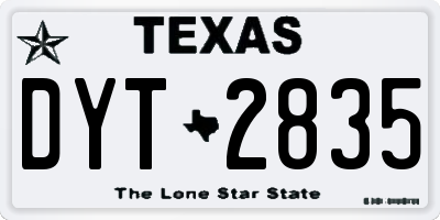 TX license plate DYT2835