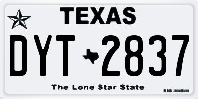 TX license plate DYT2837