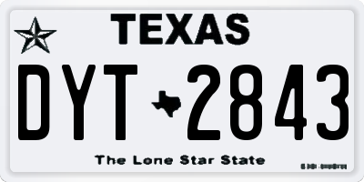 TX license plate DYT2843