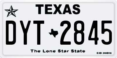 TX license plate DYT2845