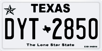 TX license plate DYT2850
