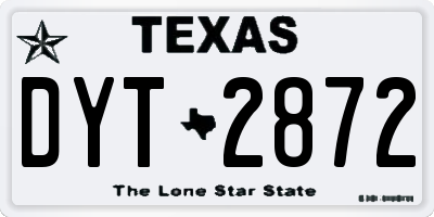 TX license plate DYT2872