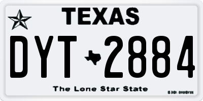 TX license plate DYT2884