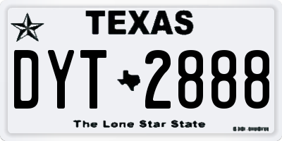TX license plate DYT2888