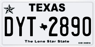 TX license plate DYT2890