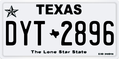 TX license plate DYT2896