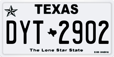 TX license plate DYT2902