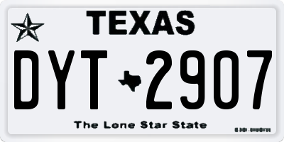 TX license plate DYT2907