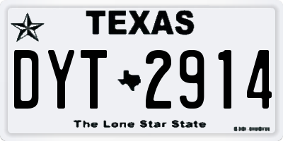 TX license plate DYT2914