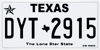 TX license plate DYT2915