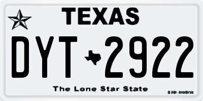 TX license plate DYT2922