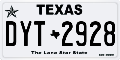 TX license plate DYT2928