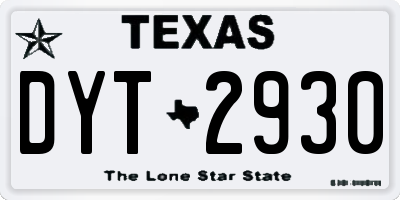 TX license plate DYT2930