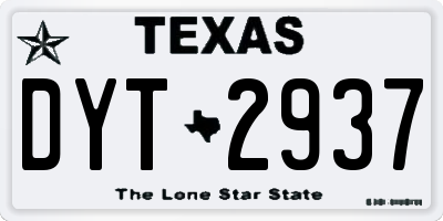 TX license plate DYT2937