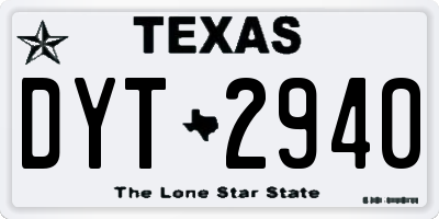 TX license plate DYT2940