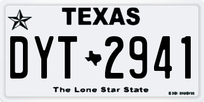TX license plate DYT2941