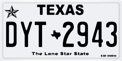 TX license plate DYT2943