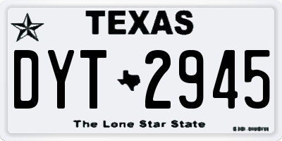 TX license plate DYT2945