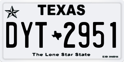 TX license plate DYT2951
