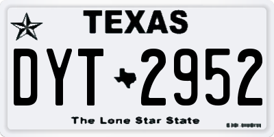 TX license plate DYT2952