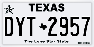 TX license plate DYT2957