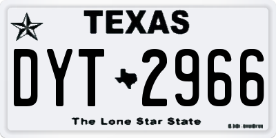 TX license plate DYT2966