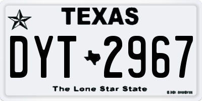 TX license plate DYT2967
