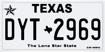 TX license plate DYT2969
