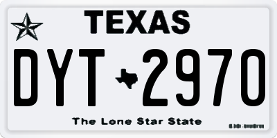TX license plate DYT2970